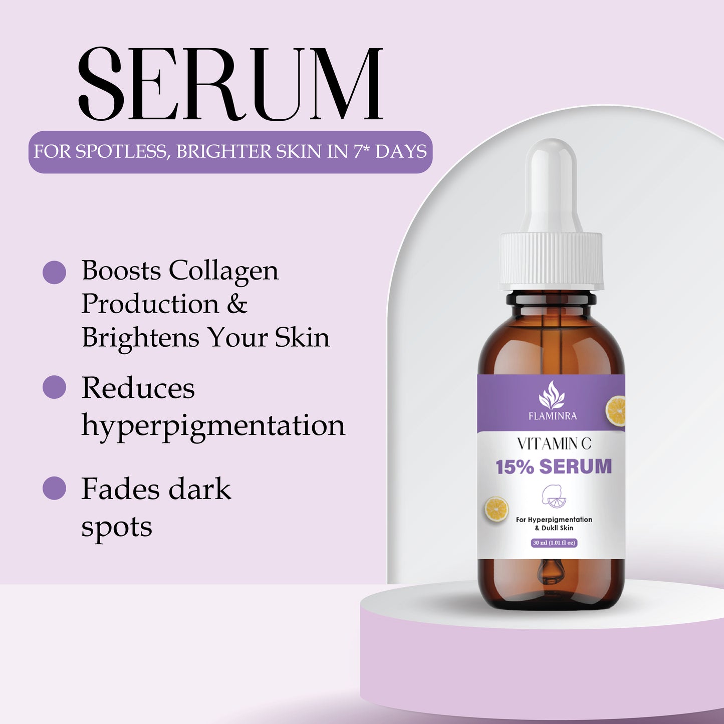 15% Vitamin C Face Serum with Hyaluronic Acid & Vitamin E | Brightening, Anti-Aging & Dark Spot Reduction | Skin Hydration & Even Tone Serum for Men & Women